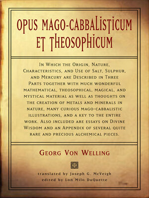 cover image of Opus Mago-Cabbalisticum Et Theosophicum